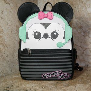Loungefly Mini Backpack Disney Minnie Mouse Gamer Girl NWT